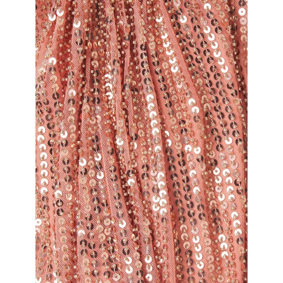 Liv Foster women Draped Beaded Sequin Short Mini Dress size 2 Peach Strappy $275 - Picture 6 of 12